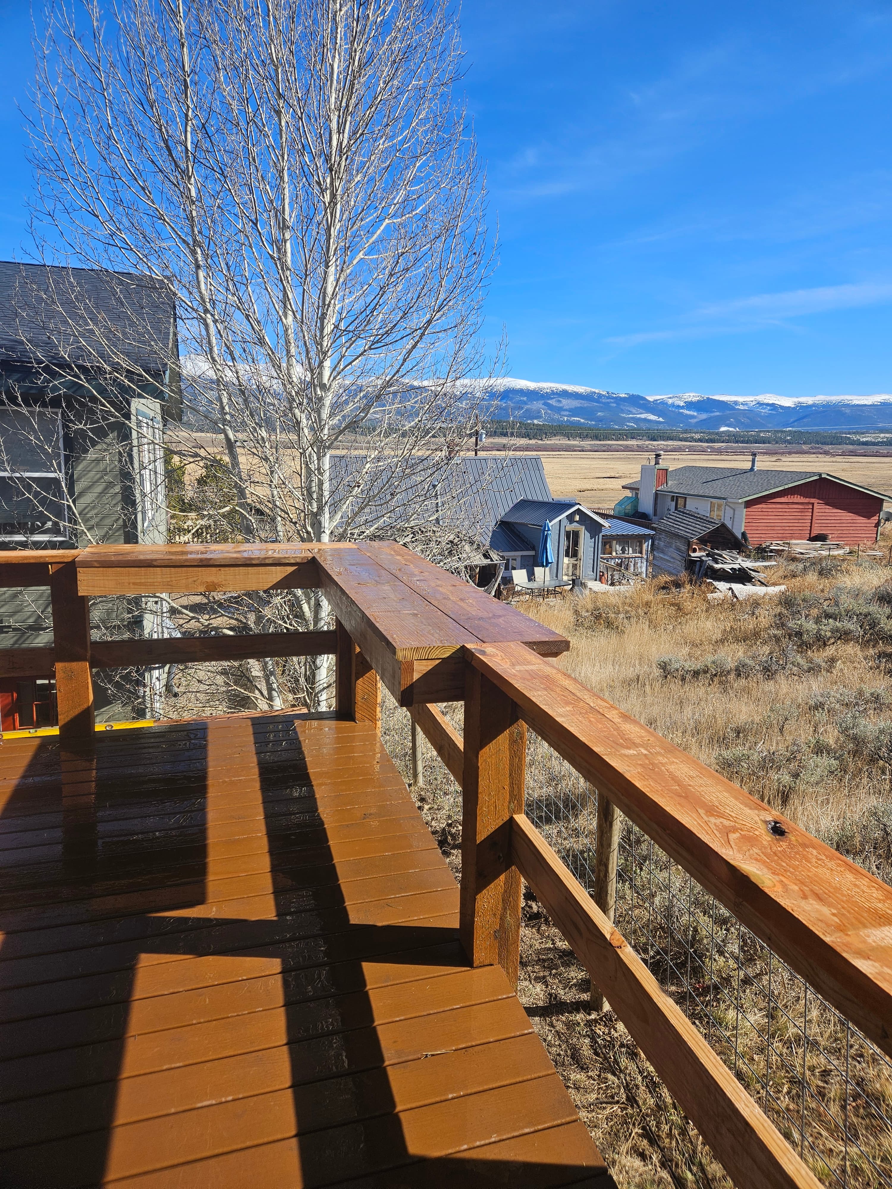 Finished deck and railing work by High Mountain Trades
