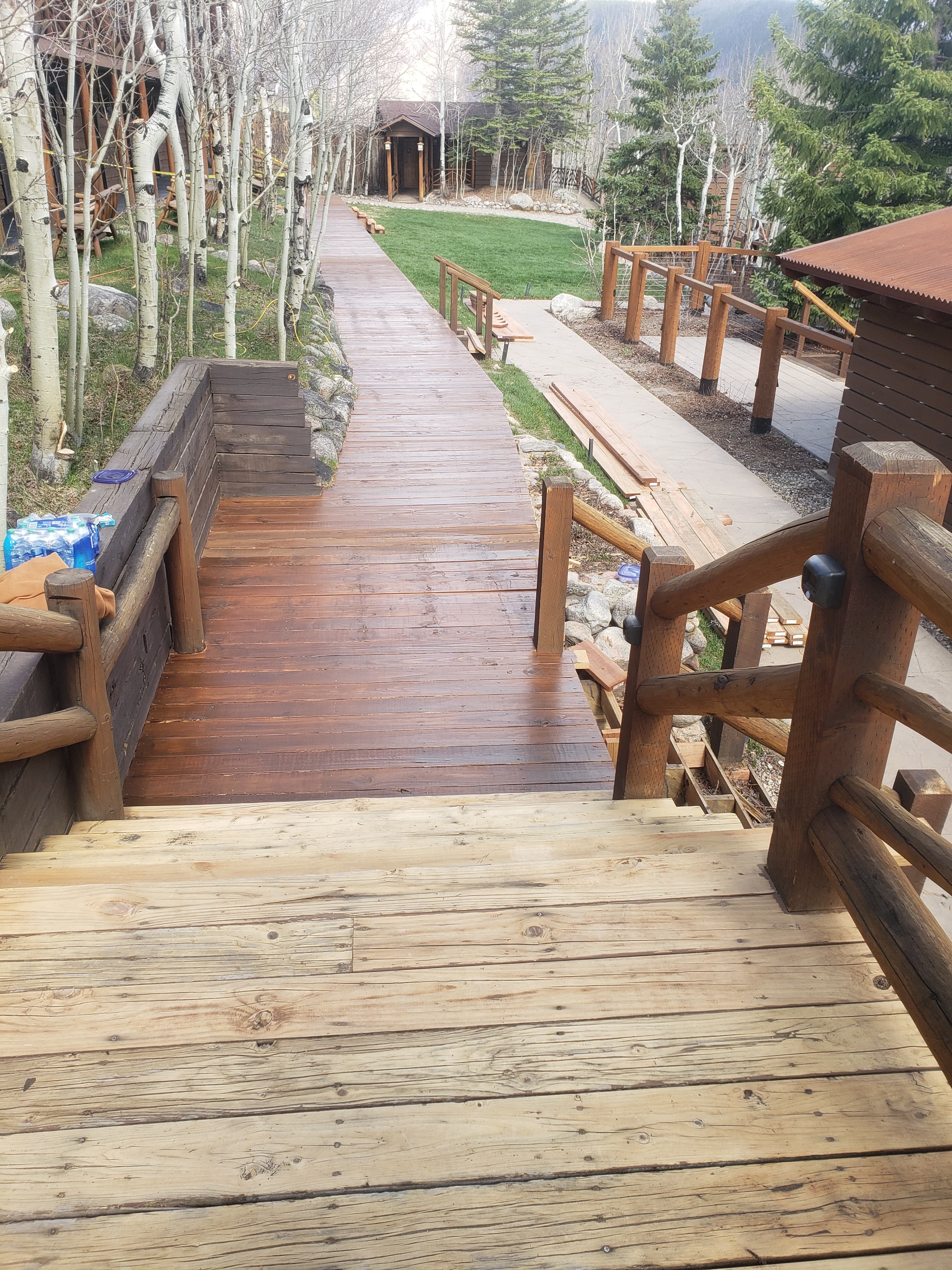 Boardwalk and stairs at Grand Lake Lodge